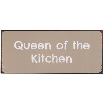 Tabliczka metalowa Queen of the kitchen Ib Laursen, 18 cm
