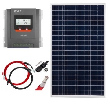 Zestaw solarny do ładowania akumulatora ŁADOWARKA solarna