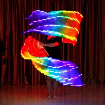 Женский шелковый светящийся складной светодиодный вентилятор для танца живота