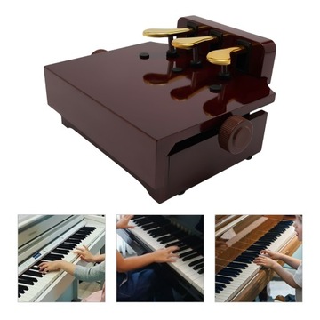 Przedłużacz do pedałów pianina dla dzieci z trzema nogami - brązowymi