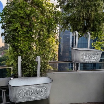 Цветочный горшок, подвесная крышка, металлический балконный ящик для цветов и трав.