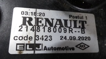 DACIA SANDERO II FACELIFT 1.0 B + LPG 20R VENTILÁTOR CHLADIČŮ 214818009R