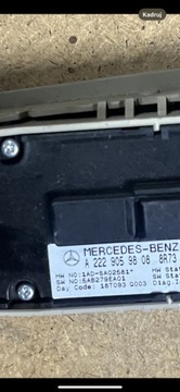 MERCEDES S TŘÍDA W222 PANEL PŘEPÍNAČ SKEL A2229059808