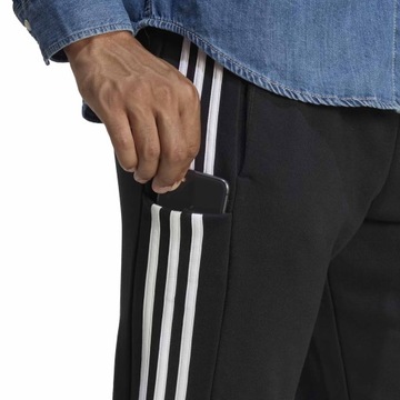 ADIDAS 3-STRIPES HA4337 SPODNIE MĘSKIE DRESOWE CZARNE BAWEŁNIANE 3 PASKI