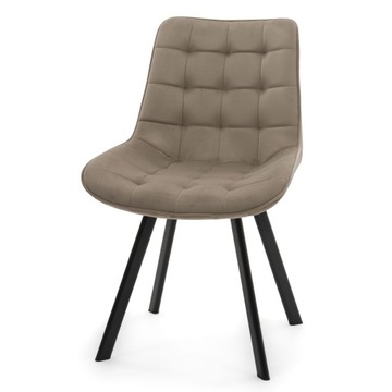 Велюровая обившая стул для гламурной столовой Tori Deang Room Dark Beige