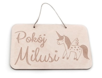 Drewniana TABLICZKA na drzwi pokoju z DOWOLNYM imieniem dziecka KOALA