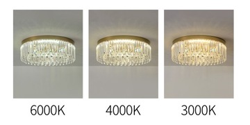Lampa kryształowa sufitowa żyrandol kryształowy plafon led pilot 60cm złoty