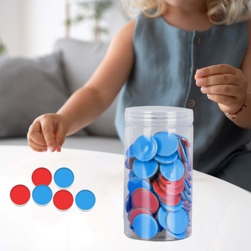 100 маркеров для подсчета дисков, обучающие счетчики для игровой вечеринки, красный, синий