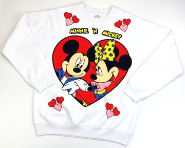 Disney Myszka Mickey Minnie Miki Bluza damska r. M biała bez kaptura serce
