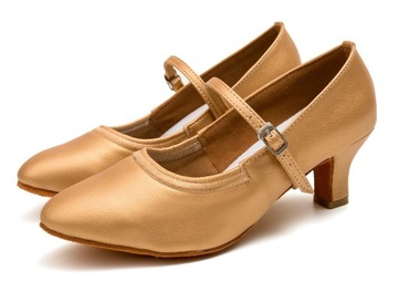BUTY DO TAŃCA TANECZNE STANDARDU CIELISTE BRĄZ 5cm