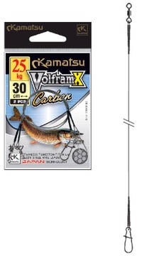 PRZYPON VOLFRAMX CARBON 30cm/25kg(OP. 2SZT.) - KAMATSU