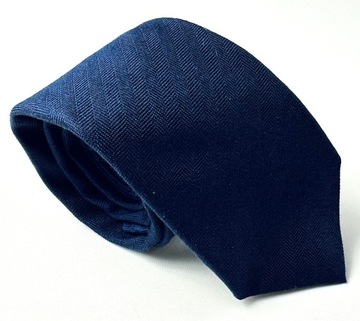 Elegancki krawat męski wełniany granatowy formalny 100% Oryginał ETON