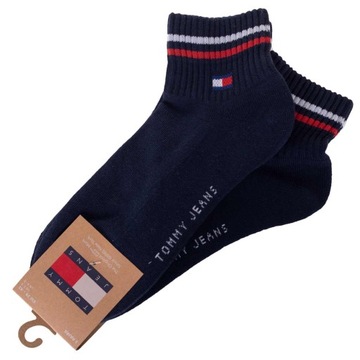 TOMMY HILFIGER SKARPETY SKARPETKI STOPKI 2P GRANATOWE r.43-46