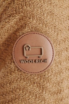 WOOLRICH Women Brown Logo Patch Parka Jacket Italian Wool Blend Size S RRP