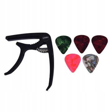 1pc gitara Capo i 5 kostki do gitary do akustyczna