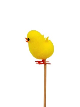 6x ВЕЛЮРОВЫЙ ЦЫПЛЕНОК НА ПИКУ Пасхальный цыпленок для корзины 6 шт