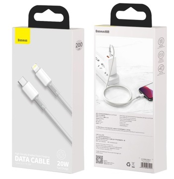КАБЕЛЬ BASEUS USB-C TYPE-C ДЛЯ БЫСТРОЙ ЗАРЯДКИ для IPHONE LIGHTNING 20 Вт PD 2 м