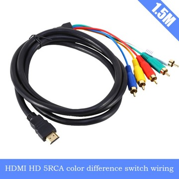 0,5 м 5 футов HD 1080P HDMI «папа» на 3 RCA AV-аудио-видео конвертерный кабель Ada Cord
