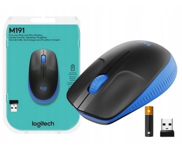 Mysz Bezprzewodowa LOGITECH M190 Blue + Baterie