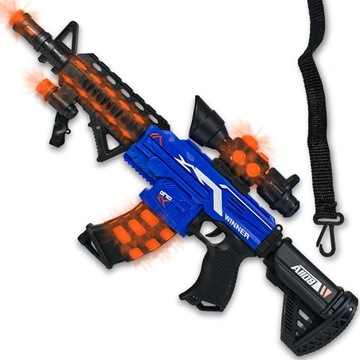 KARABIN ZABAWKA PISTOLET DLA DZIECI DUŻY 54CM ŚWIATŁO DŹWIĘK PASEK NA RAMIĘ