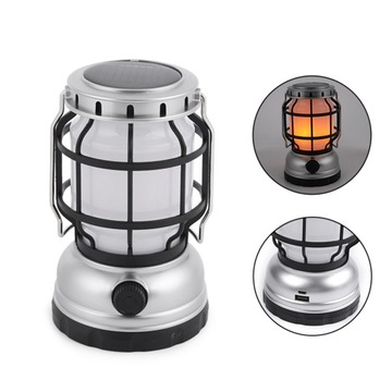 КЕМПИНГОВАЯ ЛАМПА СОЛНЕЧНАЯ СВЕТОДИОДНАЯ USB ПЛАМЯ/ФОНАРЬ