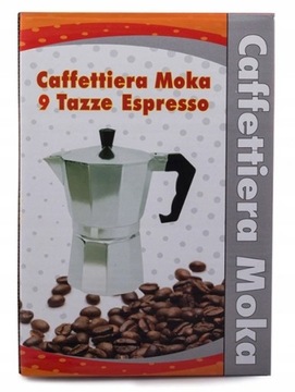 KAWIARKA ALUMINIOWA 450 ML KUCHENKA GAZOWA, ELEKTRYCZNA 1 RAZ - 9 FILIŻANEK