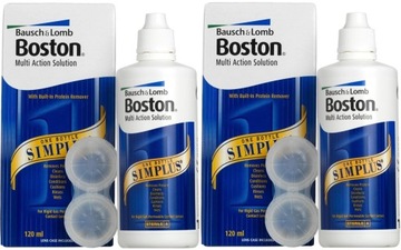 Płyny do soczewek BOSTON SIMPLUS 2x 120 ml + 2 pojemniki