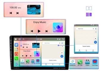 Car Radio 2 DIN Android Auto CarPlay RDS WiFi GPS DSP FM 9 