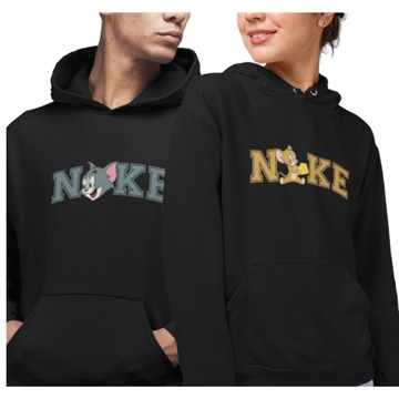 Bluzy dla Par Tom i Jerry z kapturem Zestaw Hoodie Prezent M