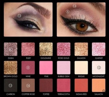 ПАЛИТРА ДЛЯ МАКИЯЖА ГЛАЗ ВОДОНЕПРОНИЦАЕМОЕ ЗЕРКАЛО НЮДОВЫЙ 18 ЦВЕТОВ НОЧНЫЕ ТЕНИ