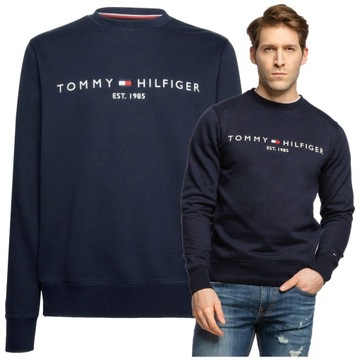 bluza meska bez kaptura tommy hilfiger bluza meska granatowa EST r.S