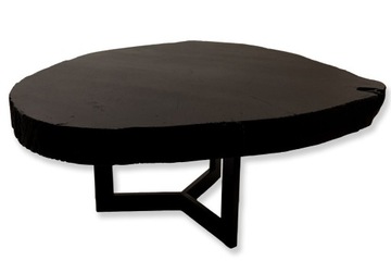 DĘBOWY STOLIK KAWOWY PLASTER DREWNA DĄB 70 CM
