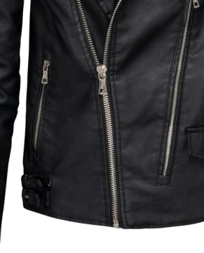 Мужская косуха черная кожаная - M