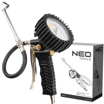 ПИСТОЛЕТ ДЛЯ НАКАЧАНИЯ ШИН NEO С ДЛИННЫМ НАКОНЕЧНИКОМ МАНОМЕТРА, 12 БАР 14-716