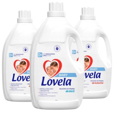 Lovela Zestaw Baby Mleczko Prania Białego Koloru 4,5L x3 (150 pr)