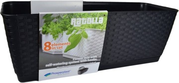 Коробка-горшок для балюстрады Ратолла Антрацит 50см подставка-вешалка 3в1