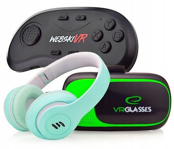GOGLE OKULARY 3D VR 360 DO TELEFONU Z KONTROLEREM BLUETOOTH ZESTAW DO GIER