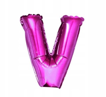 Balon foliowy Litera V, różowa, 35 cm.