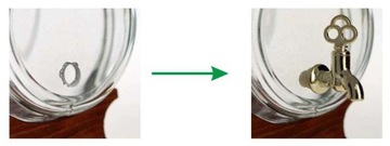 Бочка-бочка, стеклянная чаша с краном, 2л.