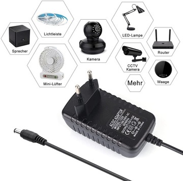 Блок питания/зарядное устройство 12 В/2 А – вилка постоянного тока 5,5/2,1 мм