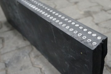 Lemiesz gumowy do pługa zbrojenie stal 150 x 20 x 5 cm