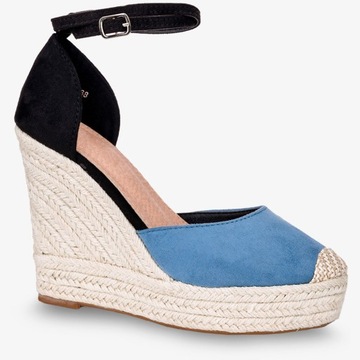 MODNE SANDAŁY DAMSKIE ESPADRYLE NA KOTURNIE NEW 40