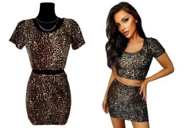 Футболка SHORT SHIRT + мини юбка на резинке в цветочек XS/S