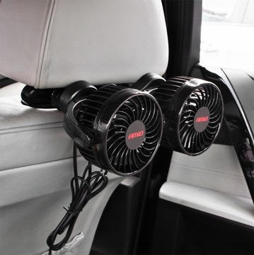 Автомобильный вентилятор 12 В Вентилятор для автомобильного подголовника 2 USB-зарядное устройство