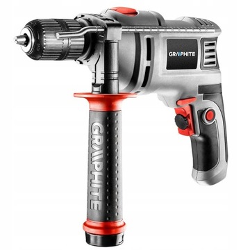 ГРАФИТОВАЯ УДАРНАЯ СВЕРЛА 550 Вт, РУКОЯТКА 13 мм + 10 СВЕРЛ, КОРОБКА 58G735