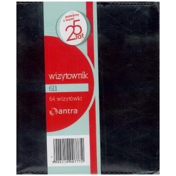 Wizytownik Antra dwuklatkowy 611 Czarny, na 64 w