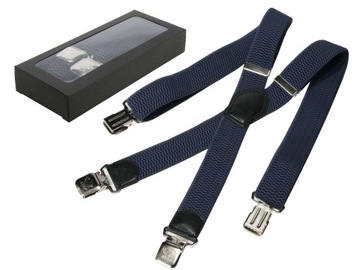 SZELKI MĘSKIE PODWÓJNE - JEANS CIE, PUDEŁKO - 4 CM