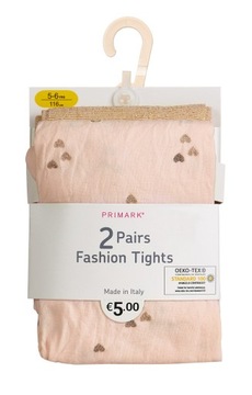 Primark dziecięce wzorzyste rajstopy brokat 2pak