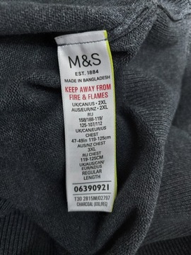 M&S szary bawełniany sweter 2XL