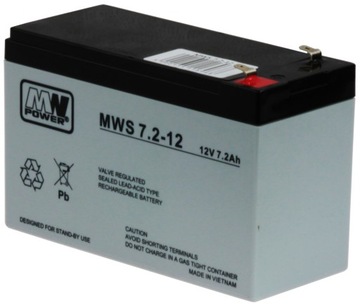 ГЕЛЕВАЯ БАТАРЕЯ AGM MWS 12 В 7,2 Ач ДЛЯ БЛОКА УПРАВЛЕНИЯ ИБП СИГНАЛИЗАЦИИ ИГРУШЕЧНЫХ МАШИНОК